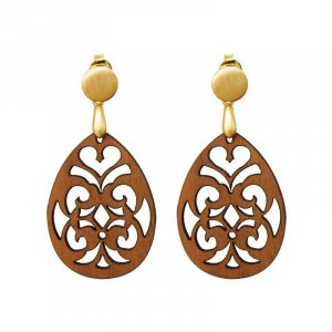 Dřevěné náušnice Bohéme Ořech