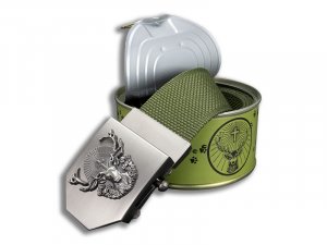 DarKing - Textilní opasek Myslivci khaki + dárkové balení