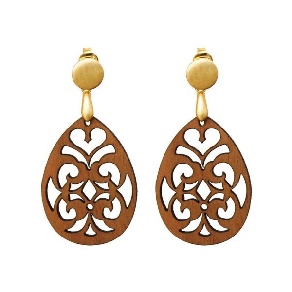 Dřevěné náušnice Bohéme Ořech
