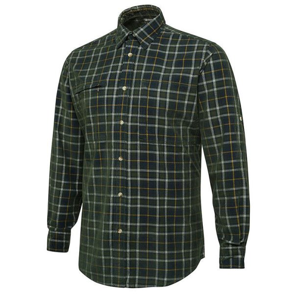 Dobby Corduroy košile - Green Check