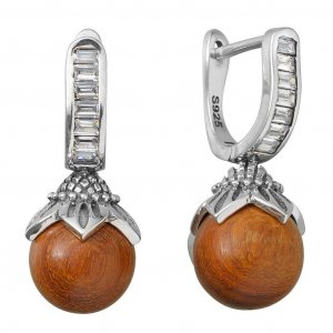 Stříbrné visací náušnice santal