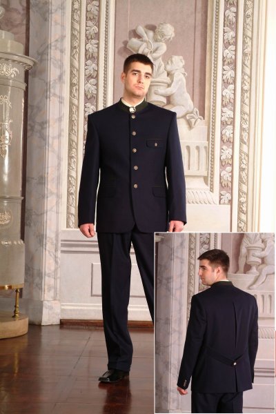 Oscar vlněný oblek se stojatým límcem